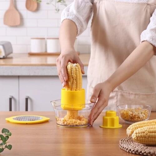 4in1 Kitchen Slicer Peeler Ginger Sharpener Corn Planer Grain Separator Cob Corn Stripper With Built-In Measuring Cup And Grater