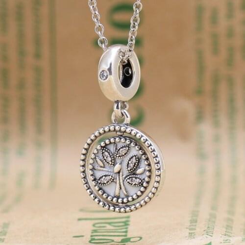 Bewill 925 Sterling Silver Tree Of Life Mothers Day Rotating Tree Of Life Pendant Fit Original Bracelet Necklace
