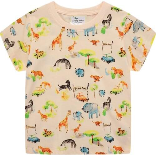 Animals Print Fashion Girls Tees For Summer Baby Clothes Cotton Girls T shirts Cartoon Toddler Tops
