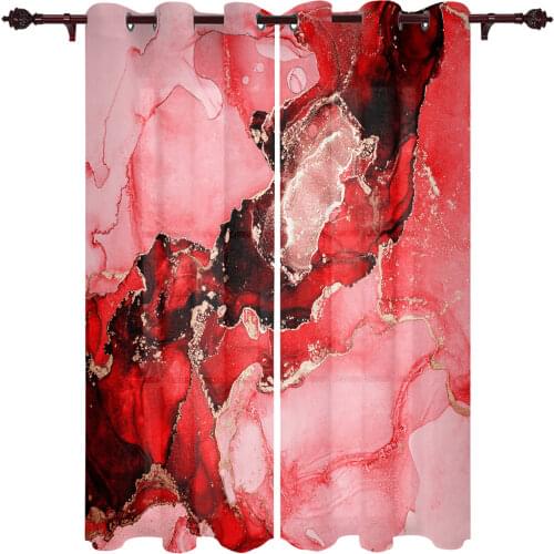 Marble Ink Phnom Penh Red Valance Window Curtains For Living Room Bedroom Kitchen Home Korean Youth Room Window Curtains