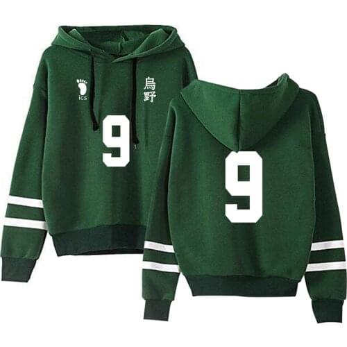 Men/women Autumn/Winter Young Manga Haikyuu!! Hand Cuff with Parallel Bars Hoodie Sweatshirts Loose Letter Printed Young