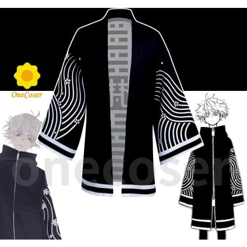 Senju Kawaragi Cosplay Cloak Anime Tokyo Revengers Brahman Haori Kimono Costume Black Long Uniform Top Halloween Men Women