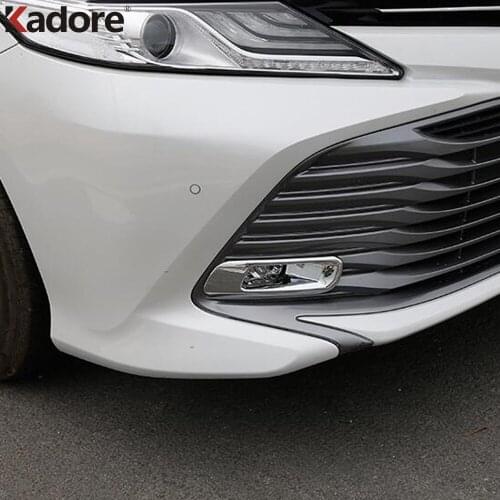 For Toyota Camry SE XSE / LE XLE 2018 2019 2020 ABS Chrome Front Foglight Fog Light Cover Trim Car Protect Accessories