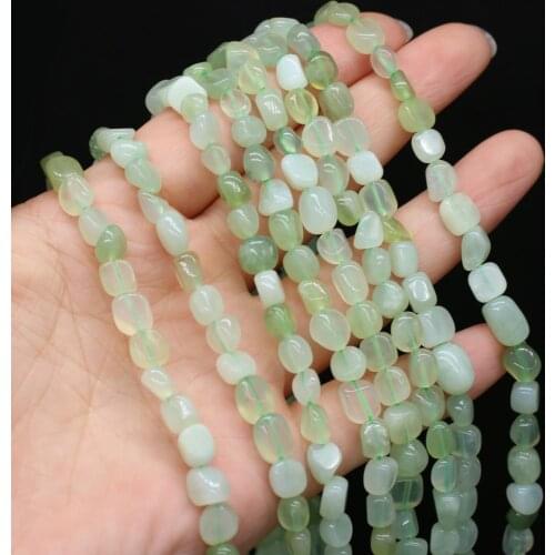 Natural New Mountain Jades Beads 6-8mm Irregular Green Stone Loose Isolation Beads for Jewelry Making DIY Necklace Bracelet Gift