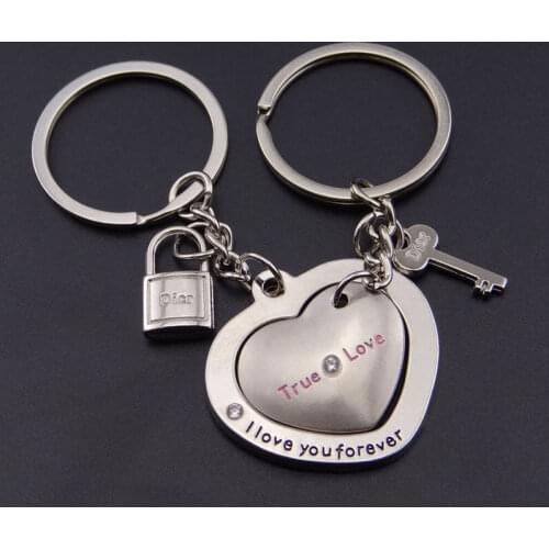 New Novelty Couple Keychain Trinket Lovers Heart Key Chains Rings Wedding Jewelry Llaveros Chaveiro Valentines Day Gift