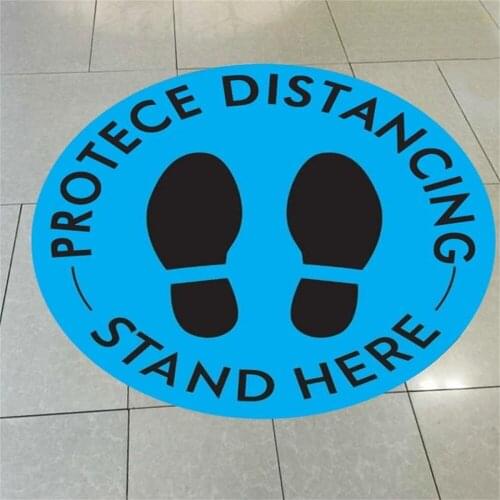 New Public Protece Distancing Floor Signs Stickers Keep 6 Feet Away Waterproof Safety Floor Signage for Entrances Checkout Lines