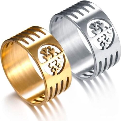 New 316L Stainless Steel Tree of Life Rings For Women Clover Rings Pattern Finger Rings Girl Luxury Party/Wedding Rings Jewelry
