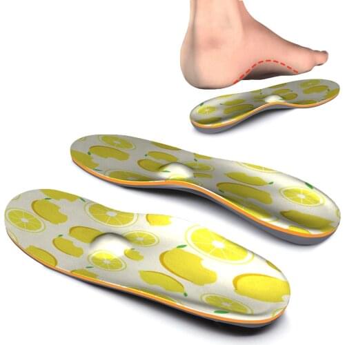 Orange Pattern Orthotic Arch Support Shoe Inserted Insoles Relief Foot Pain for Men and Women Flat Feet Orthopedic Insole