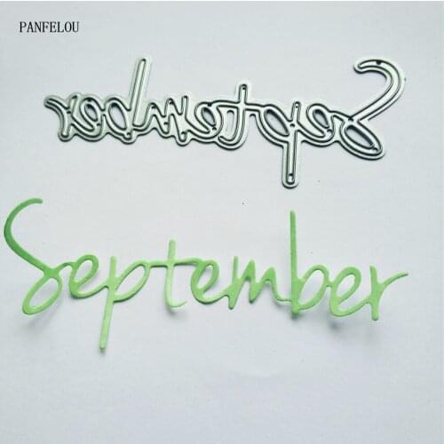 PANFELOU September word metal craft paper die cutting dies Scrapbooking/DIY Easter wedding Embossing mould cards