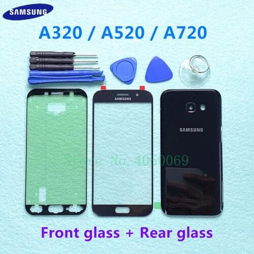 Front Touch screen panel Back cover Rear Glass Housing Battery Door For Samsung Galaxy A3 A320 A5 A520 A7 A720 A720F 2017