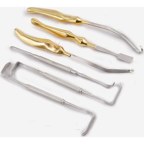 Costal cartilage six-piece nasal plastic instrument, costal cartilage stripper hook