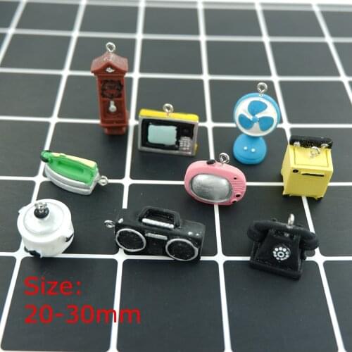 TV Electric fan radio telephone Charms Pendants for DIY decoration bracelets key chain Jewelry Making