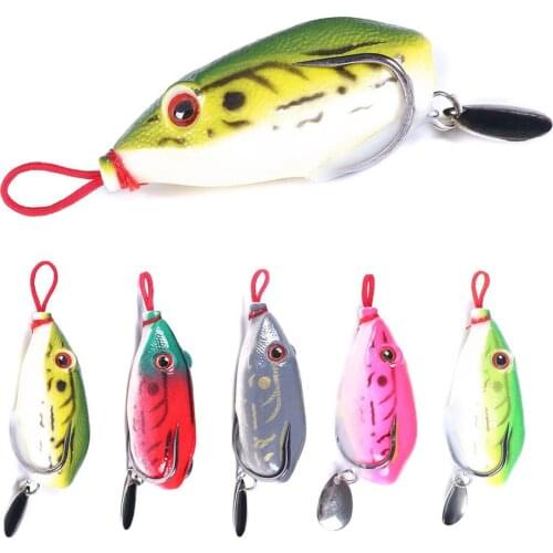 HENGJIA Frog Lure 5.5cm 12g Spinner Spoon Fishing Lure Sillicon Bait Fake Lure For Snakehead Bass Pike Pesca bait leurre