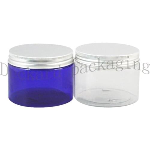 30pc 350ml Empty Travel Cream Jar Transparent blue Plastic Containers Cosmetic 350ml Travel Containers Refillable Packaging Jar