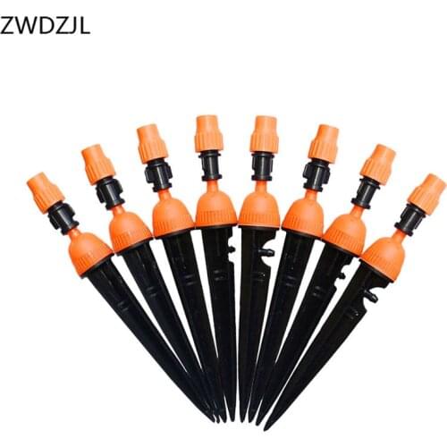 Irrigation Adjustable Atomizing nozzle Drippers Sprinkler water mist sprinkler barbed 1/4" Drip System adapter 30pcs