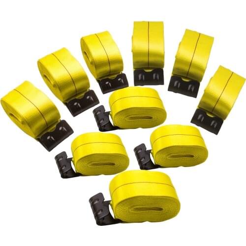 10PCS 4" x 30' Winch Straps w/ Flat Hook Flatbed Truck Trailer Tie Down Strap new