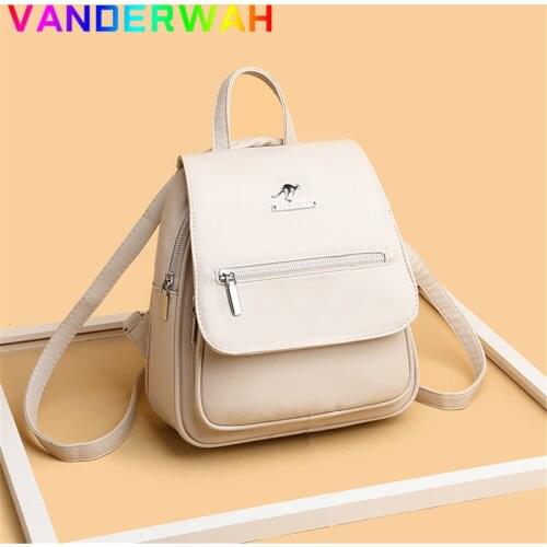 Fashion Letter Design Womens Backpack Luxury Brand Designer Ladies Anti-theft Backpack Soft Leather Women Travel 3 in 1 BagPack