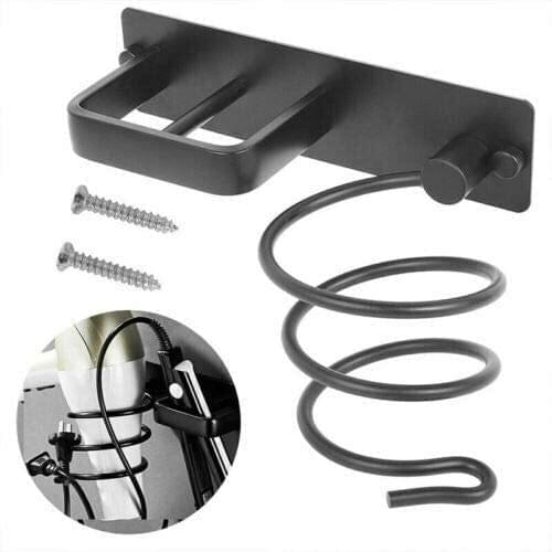 Hair Dryer Holder Steel Wall Mount Shelf Stand Care Wand Bathroom Organizer Styling Tool for Flat Iron Curling Hair Straightener