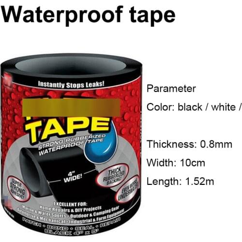 1.52m Super Strong Fiber Waterproof Tape Stop Leak Seal Repair Tape Performance Self Tape Fiberfix Adhesive Tape PE tube PVC