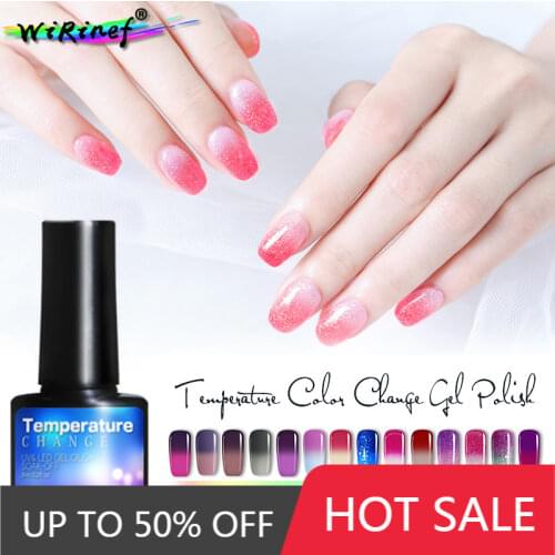 WiRinef 8ml Temperature Nail Gel Polish Thermal Gel Lacquer Hybrid UV Chameleon Change Colors Varnish Polish Gel