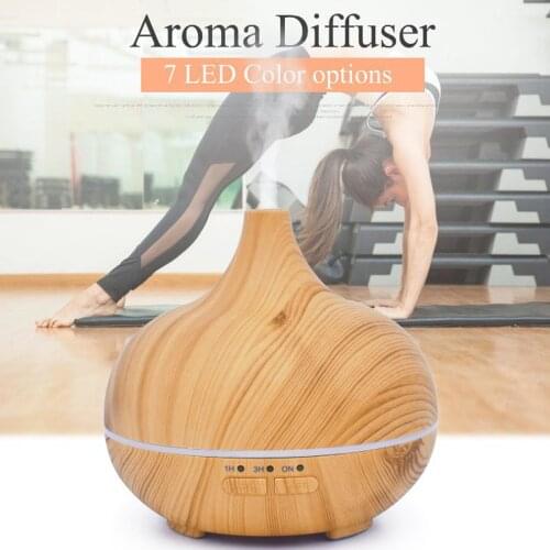 Air Humidifier Wood Grain Electric Essential Oil Aroma Diffuser Ultrasonic Humidifier With Led Light For Home Mist Maker#db4