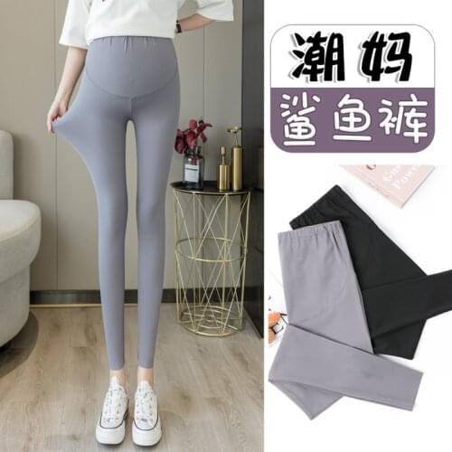 651# 2021 Spring Skinny Maternity Legging High Waist Belly Pencil Pants Clothes for Pregnant Women Sports Casual Yoga Pregnancy