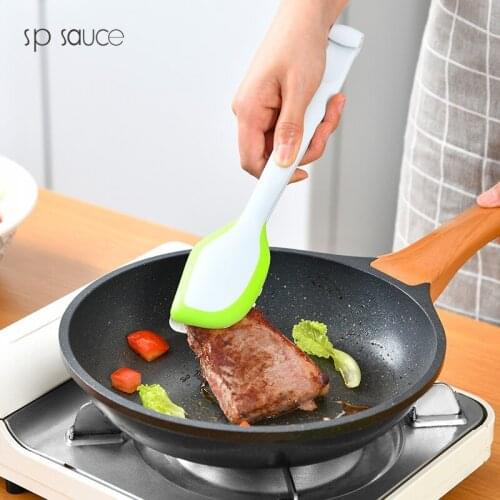 Japan Multi-function Silicone Food Clip Detachable Kitchen Gadget Food Grade Steak Noodle Pliers Nylon Handle Barbecue Tool