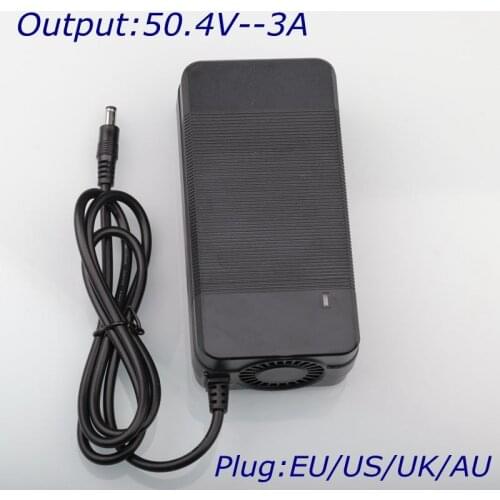 50.4V 3A Lithium Battery electric bike Charger For 12S 44.4V Li-ion battery pack e-bike Charger high quality Plug EU/US/UK/AU