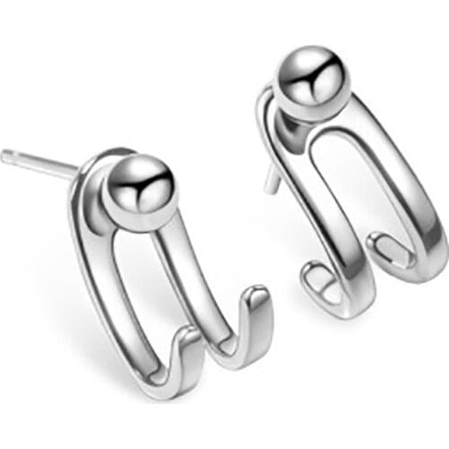 REETI 925 Sterling Silver Earrings bead Stud Earring Women Anniversary Engagement Jewelry Gift