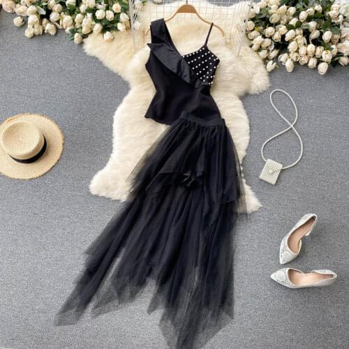 Women Retro Lace Irregular Suit Women Elegant Sets For Ladies Set Fashion 2 Piece Summer Sets 2021 спортивный костюм женск