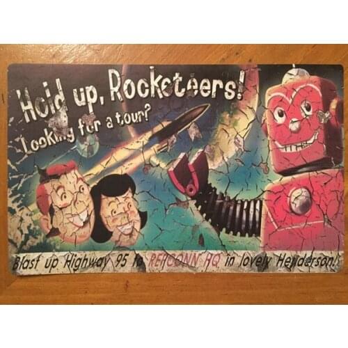 Tin Sign Vintage New Vegas Repconn Hold Up Metal Tin Signs Automotive