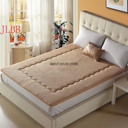 Winter bedspread warm Bed pad Patchwork bedspread Camo fleece bedding 4cm berber fleece colchas cotton-padded mattress