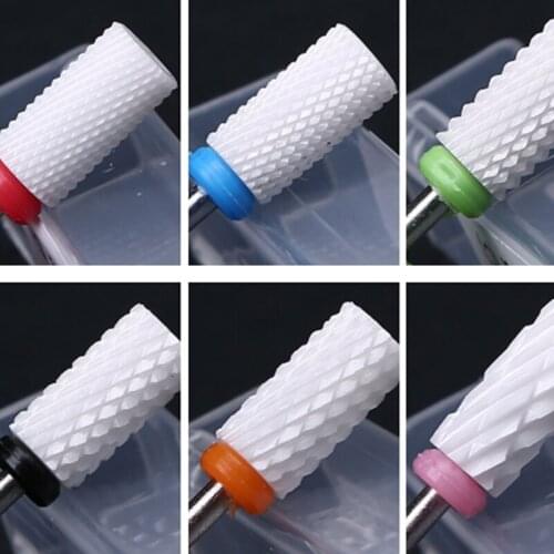 1pcs Nail Milling Cutter Ceramic Round Burr Flame Drills Bit 3/32" Milling Cutter Pedicure Manicure Remove Polish Milling Cutter
