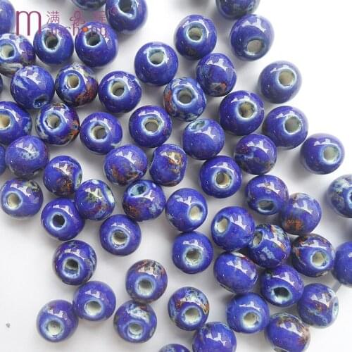 10 Beads/ Lots DIY Round Shape 12MM Blue and White Porcelain Ceramics Loose beads Bracelet Jewelry Making Handmade Accessories