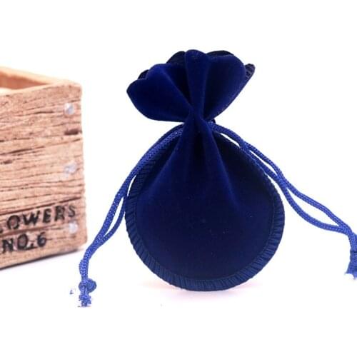 100pcs/lot 7*9cm royal blue velvet bag gourd jewelry pouches drawstring gift bag necklace charms jewelry packaging bags