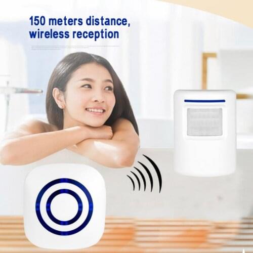 110V-240V Wireless Doorbell PIR Infrared Sensor Motion Detector Entry Door Bell Alarm W/ Receiver & Transmitter EU/US Plug Hot