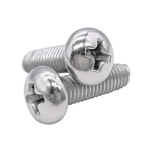 30pcs M3 Phillips self-attack screws round head screw cross pan triangular tail bolts stainless steel bolt 5mm-12mm long