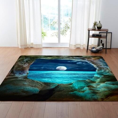 3D Print Moon sea large size area rug soft carpet living room bedroom sofa parlor carpet kids room floor mat customized tapete