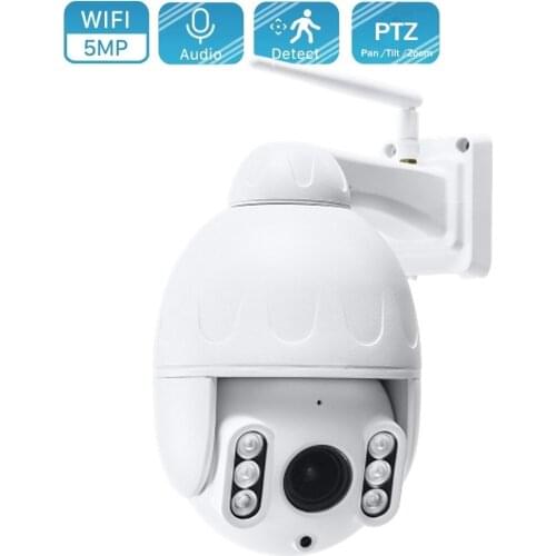 5MP PTZ IP Camera Wifi Outdoor 2.7-13.5mm Lens Two Way Audio 1080P Wireless Security CCTV Camera P2P 5X Optical Zoom Wifi Camera