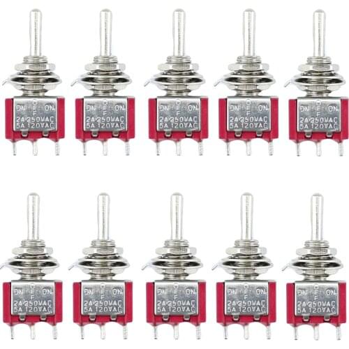 5pcs / 10pcs 6mm button switch red mts-123 double side reset moving head toggle switch 3-pin 3-gear micro rocker button