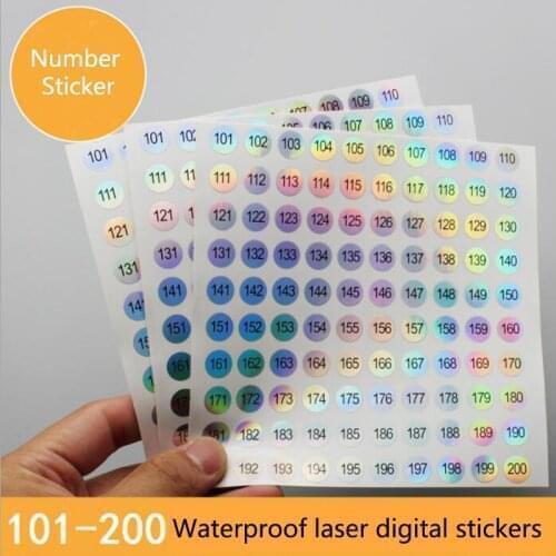 5 Sheet Waterproof Number Sticker Marking Numbering 1-500 Laser Number Label DIY Craft Nail Polish Lipstick Color Tags Sticker