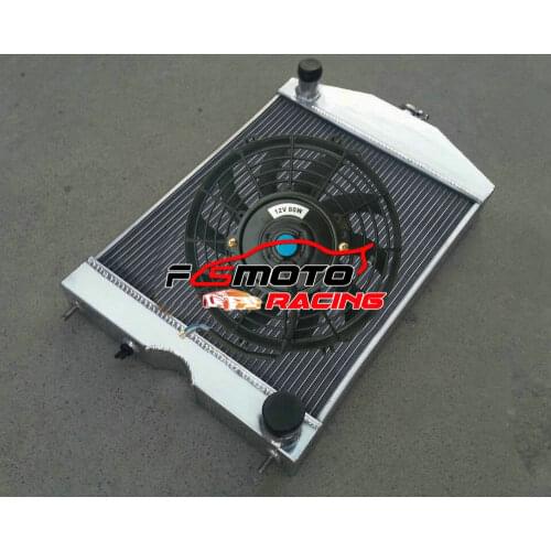 56MM Aluminum Radiator + Fan For F-ord 2N / 8N / 9N Tractor w/Chevy 350 5.7L V8 Engine 1928-1952 Manual Tractors N-Series 2x1"