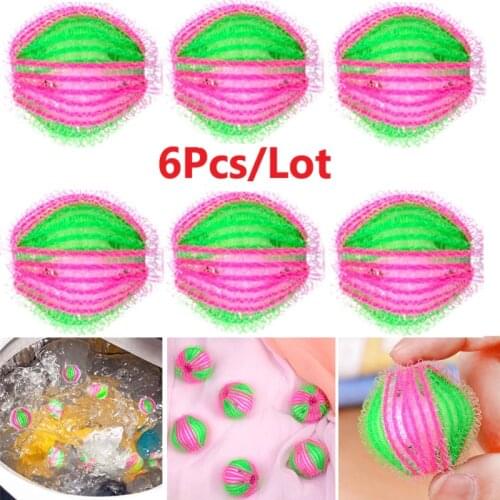 6Pcs Magic Decontamination Hair Removal Laundry Balls Clothes Care Washing Machine Wash Protecting Ball Cleaning Grabs Fuzz Hair