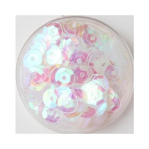 750pcs/lot 10mm Cup Sequin PVC Round Paillettes Garment Sewing Craft Kids DIY Accessory Transparent White AB