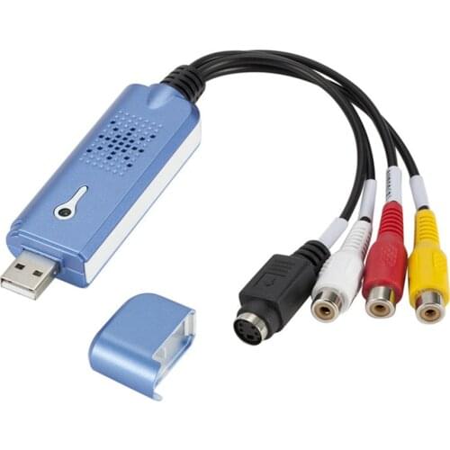 Audio Video Capture Adapter VHS USB 2.0 For Easycap Easy Cap DVD DVR TV Capture Card Converter Support Win 10 For MAC IOS Drive