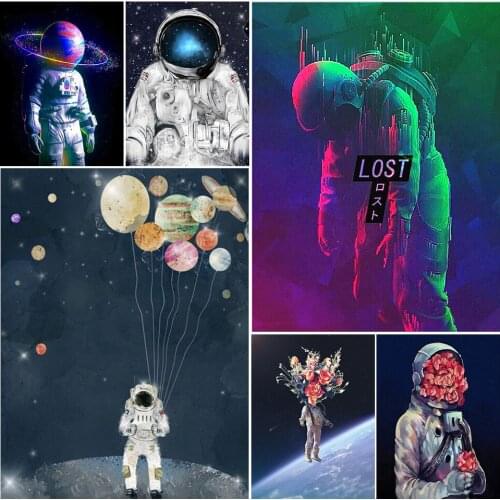 5D DIY Diamond Painting Astronaut Outer Space Portrait Cross Stitch kit Embroidery Mosaic Handicrafts Childrens Home Decor Gift