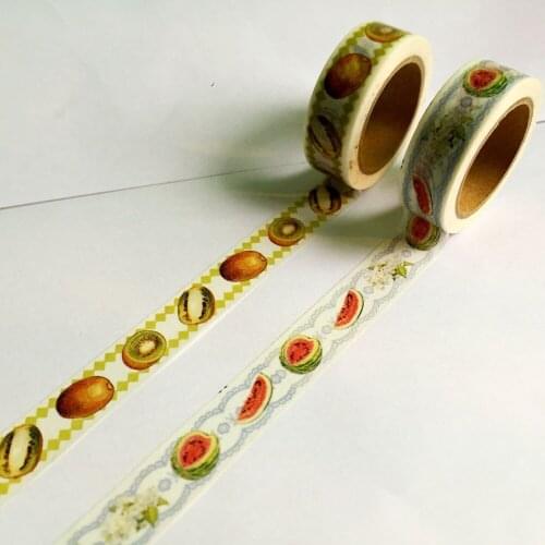 Free Shipping 2 ROLLS Beautiful washi paper tape/15mm*10m*2 rolls watermelon and Chinese gooseberry masking japan washi tape