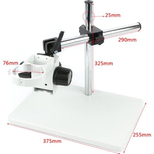 Big Size Heavy Duty Adjustable Boom Large Stereo Arm Table Stand 76mm Ring Holder For Lab Industry Stereo Microscope Camera