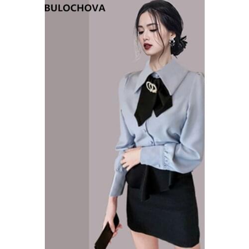 Блузки с галстуком BULOCHOVA China At AliExpress