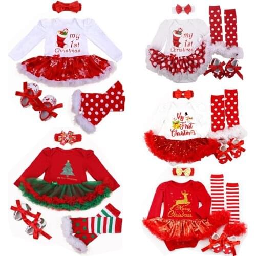 Infant Baby Girl Xmas Suit Novelty Costume NewBorn Christmas Clothing Sets Bebe Rompers Birthday Party Cosplay Gift 3 6-9 12 18M